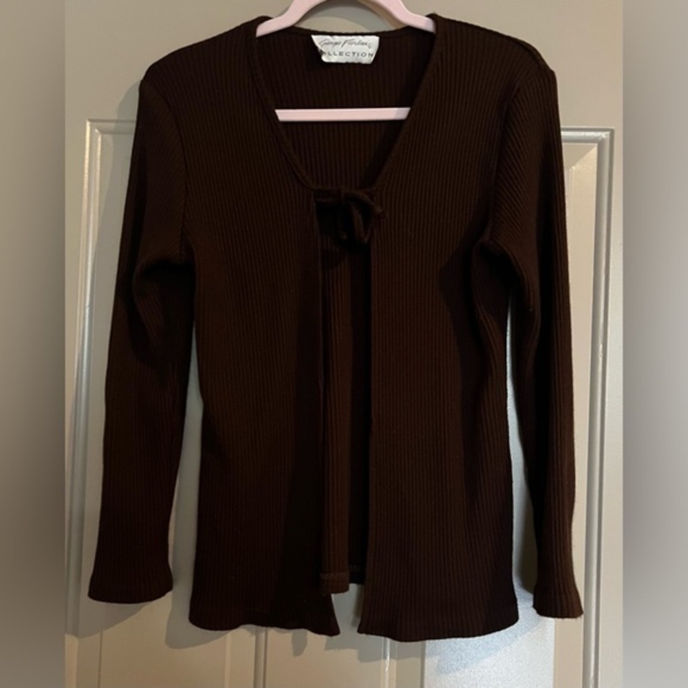 Giorgio Fiorlini chocolate brown cotton sweater / cover